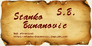 Stanko Bunanović vizit kartica
